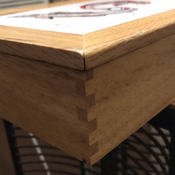 Inuit Two Salmon Tile Art Box Vintage Beautiful - Picture 5 of 13